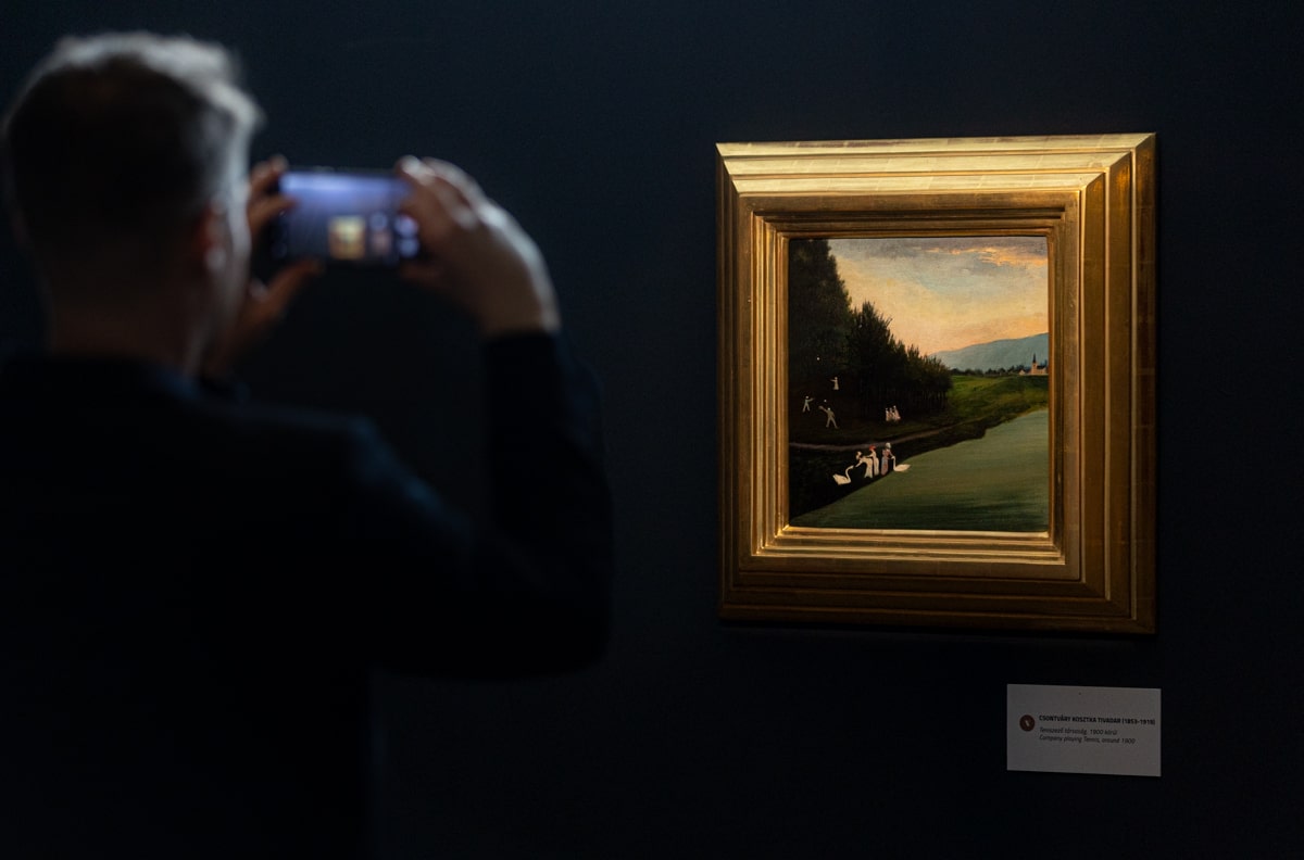 Csontváry Kosztka Tivadar Teniszező társaság című festményét mutatja be a Virág Judit Galéria az Art and Antique művészeti vásáron