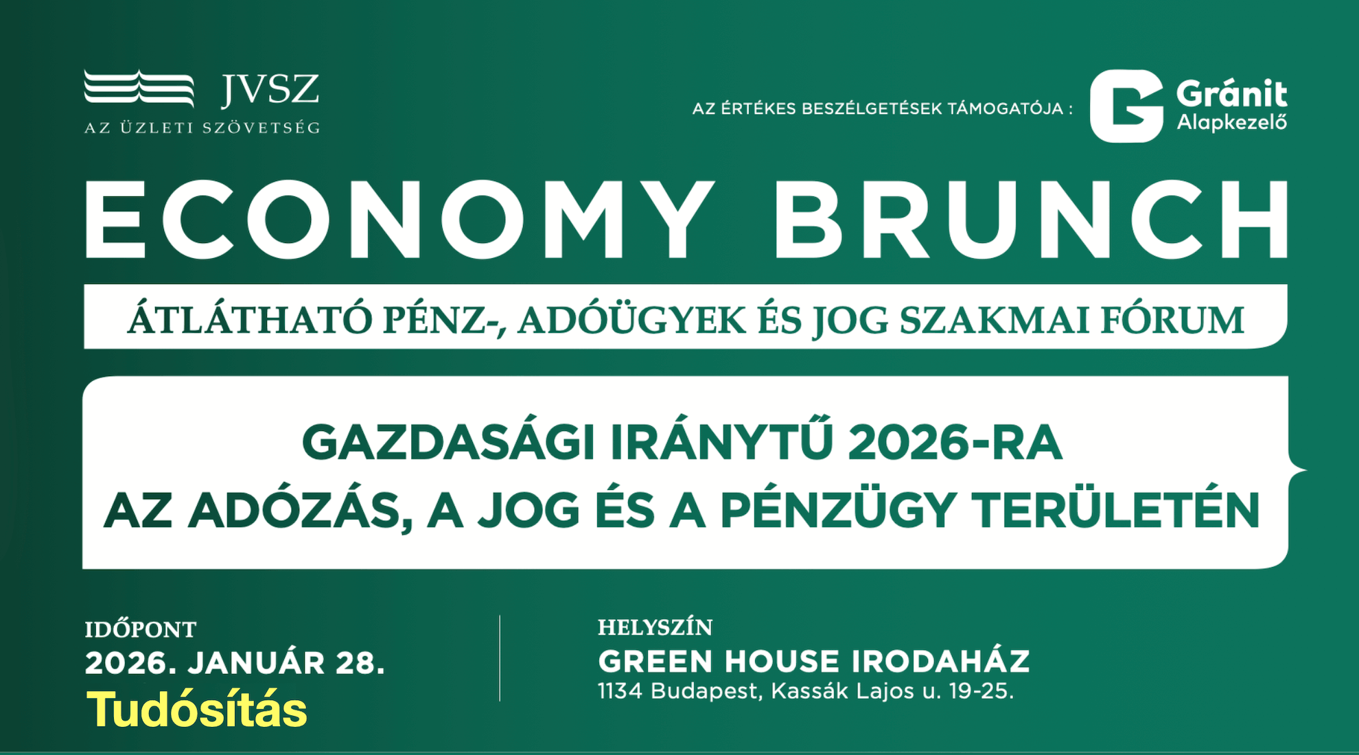 JVSZ Economy Brunch – Gazdasági iránytű 2026-ra